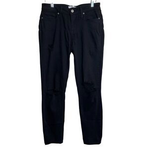 Paige Womens Size 28 Black Distressed Skinny Jeans Ripped Denim Pants